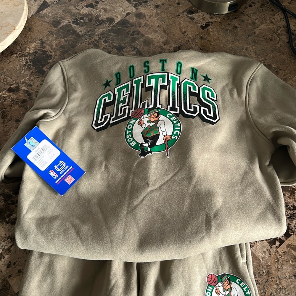 Celtics sweatpants and hoodie